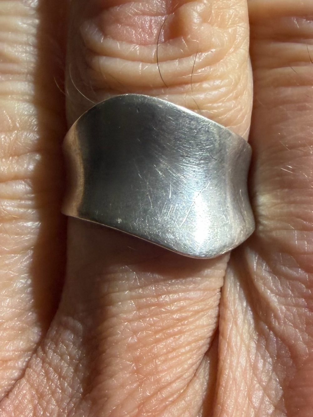 Vintage NF Thailand 925 Sterling Silver Wave Band Ring Size 7